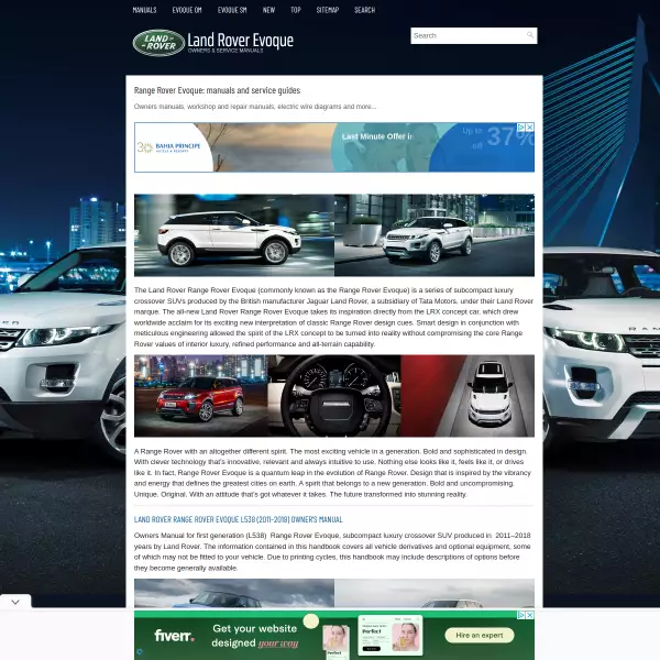 Range Rover Evoque: manuals and service guides